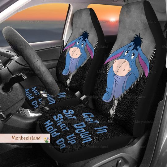 Eeyore Winnie The Pooh Car Seat Cover, Funny Eeyore Car Decor, Eeyore Car Seat Protector
