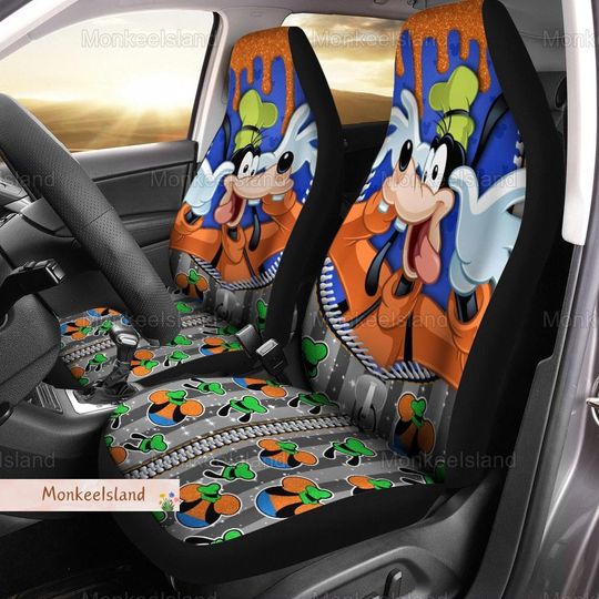 Funny Goofy Car Seat Cover, Disney Goofy Carseat Cover, Goofy Dog Car Seat Protector
