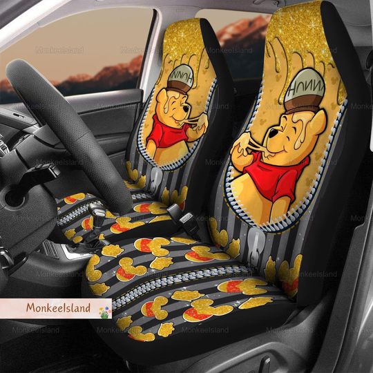 Honey Pooh Bear Seat Cover, Winnie The Pooh Carseat Cover, Pooh Bear Car Seat Protector