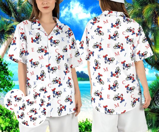 Mickey Pajamas Hawaiian Shirt, Mickey Sleeping Hawaii Shirt, Mickey Beach Aloha Shirt