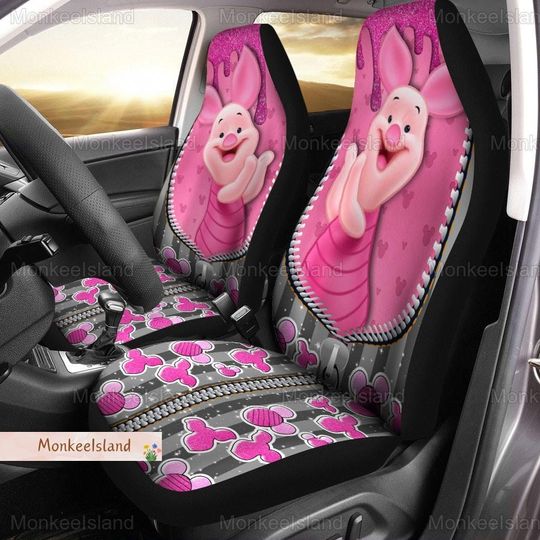 Cute Piglet Seat Cover, Winnie The Pooh Car Seat Protector, Disney Piglet Auto Seat Covers, Piglet Seat Covers For Car