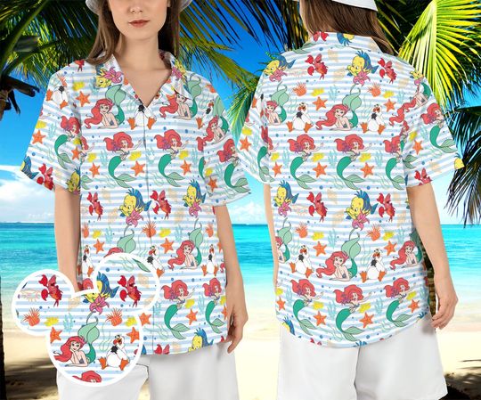 The Little Mermaid Hawaiian Shirt, Princess Ariel Hawaii Shirt, Disneyland Shirt