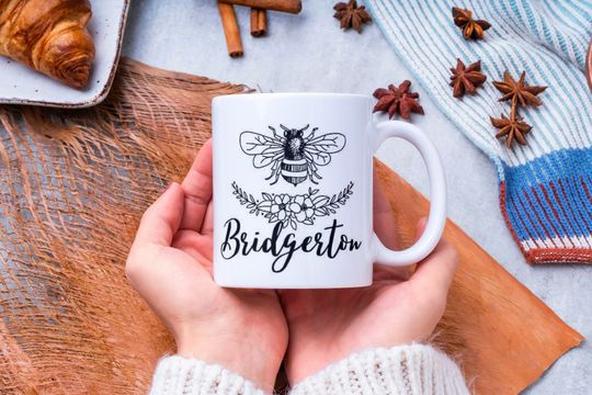 Bridgerton Inspired Tea House Bee Logo Mug