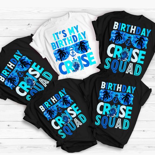 Family Matching Cruise Birthday tshirts, Cruise Crew Family Vacation