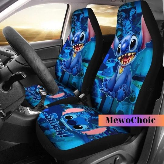 Stitch Car Seat Covers, Funny Stitch Car Seat, Stitch Car Seat Covers, Stitch Car Decor
