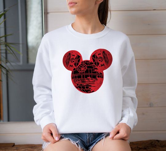 Star Wars Mickey Head Sweatshirt, Mickey Death Sweatshirt, Star Wars Sweatshirt