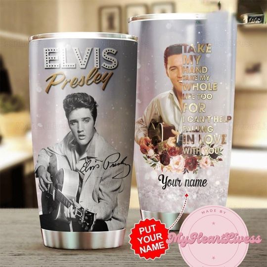 Elvis Presley Personalized Tumbler, Take My Hand Elvis Tumbler 20oz, Elvis Presley Cup, Rock And Roll Tumbler