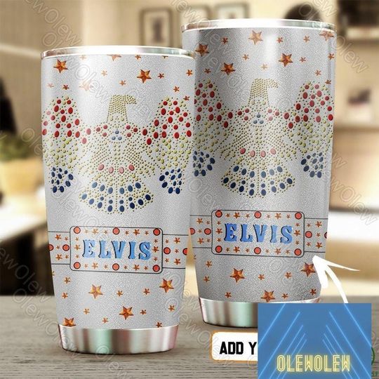 Custom Elvis Presley Tumbler, Elvis Presley Tumbler Cup With Lid, Elvis Presley Coffee Tumbler