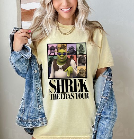 Shrek Face Shirt Shrek the E ras Tour Shirt, Shrek and Fiona Funny Trending Shirt