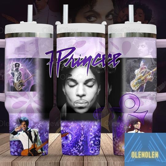 Prince Purple Tumbler 40oz, Prince Tumbler, Prince Purple Coffee Tumbler, Prince Rain Insulated Tumbler