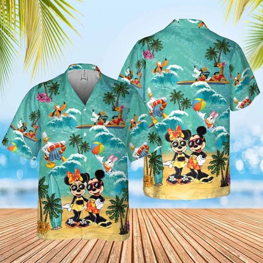 Mouse And Friends Family Hawaiian Shirt, Disney Magical Hawaii Shirt,Mouse Tropical Sumer Button Shirt