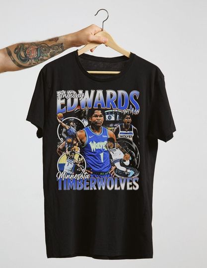 Anthony Edwards Shirt, Vintage Minnesota Basketball Anthony Edwards Fan