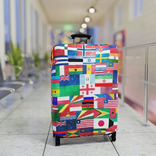 Luggage Covers - World Flags Travel - Elastic polyester spandex fabric - Travel Gifts