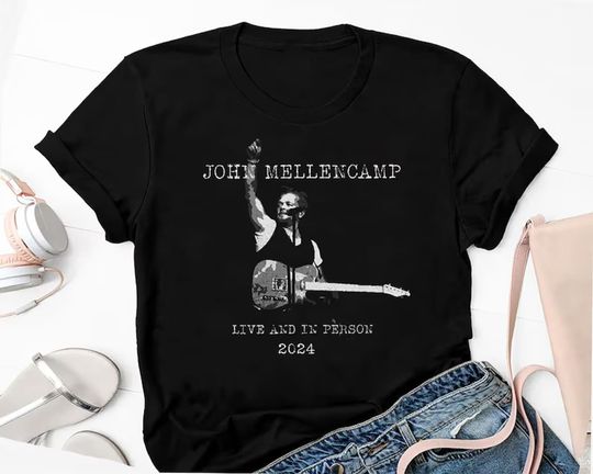 2024 John Mellencamp Tour Graphic Shirt, Live And In Person Tour 2024 T Shirt