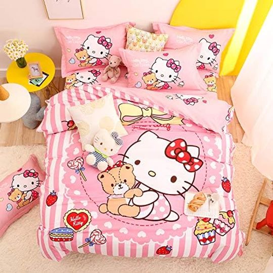 Bedding Set Girls Hello Kitty Pink