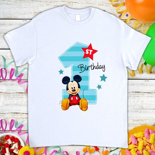Disney Mickey Mouse Personalized Birthday Gift Tshirt, Custom Name Family Birthday T-shirt