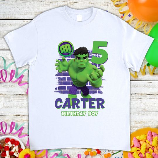 Marvel Superhero The Hulk Birthday Gift , Funny The Avengers Hulk Custom Name Birthday T-Shirt