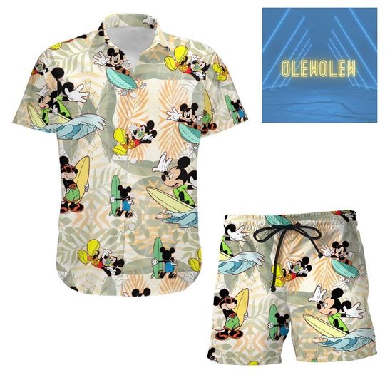 Mickey Mouse Hawaiian Shirt, Mickey Mouse Shorts, Mickey Disney Shirt