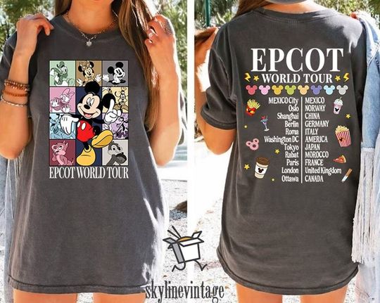 By Teelans: Epcot World Tour Shirt Mickey and Friends Drinking Around the World Tee