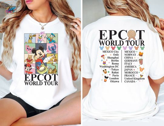 Disney Epcot World Tour Shirt, Vintage Dinsey Vacation Tshirt, Disney Family Matching Shirt