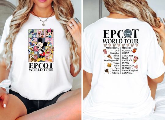 Epcot world tour unisex Disney t-shirt, Disney t-shirt, Disney fashion, Disney clothes, Disney tops, Disney tee, Disney lover