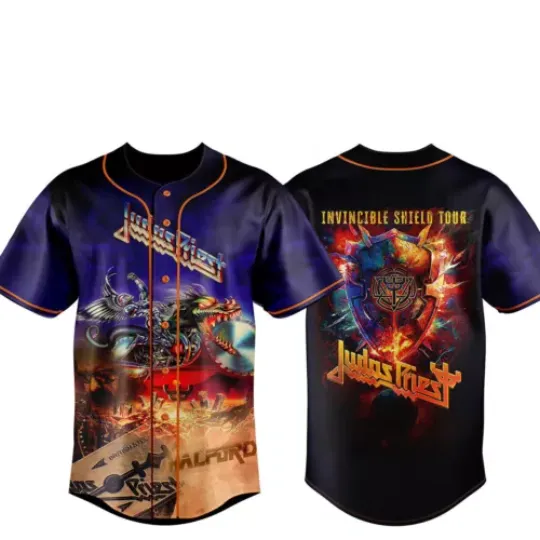 Judas Priest Invincible Shield Tour Baseball Jersey Shirt For Men Women