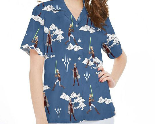 Vintage Ahsoka Tano Poses Hawaiian Shirt, Disney Star Wars Hawaii Shirt
