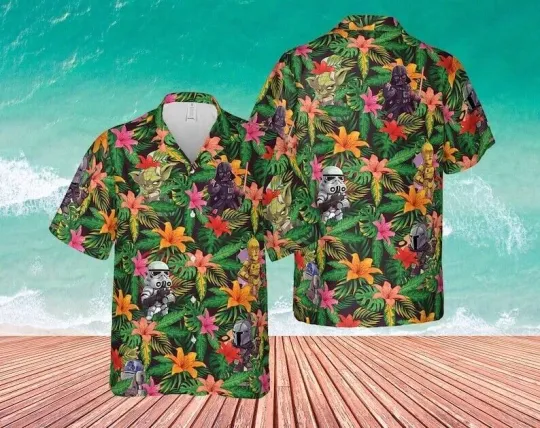 Star Wars Hawaiian Shirt, Disney Tropical Button Shirt