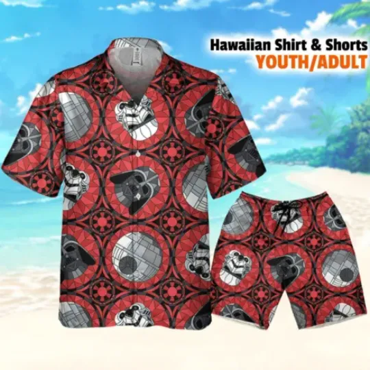 Star Wars Red Stained Glass Empire Hawaiian Shirt Tropical Summer Aloha Hawaii
