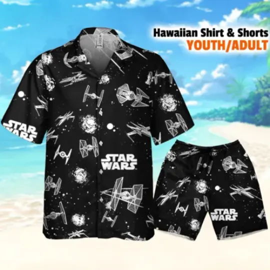 Star Wars Ship Glow In The Dark Galaxy Hawaiian Shirt Tropical Summer Hawaii
