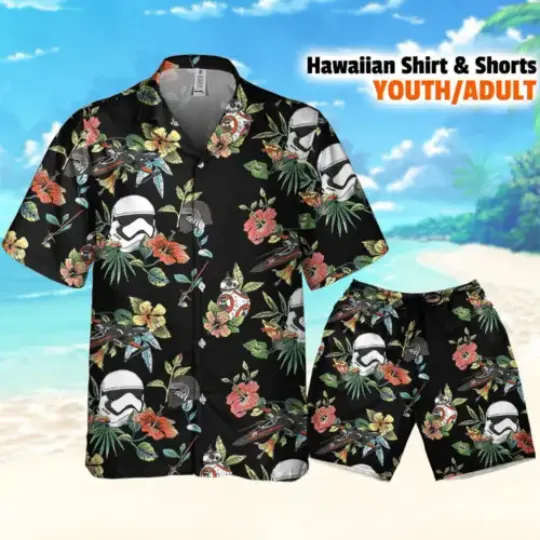 Star Wars Stormtrooper Kylo Ren Vintage Floral Hawaii Shirt Tropical Summer