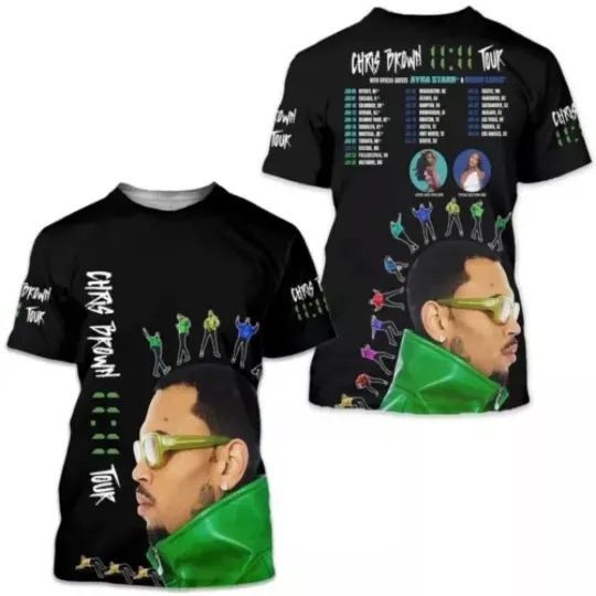 Chris Brown The 11 11 Tour 2024 3D Print T-Shirt