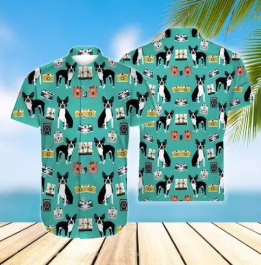 Boston Terrier 3D HAWAII SHIRT FATHER DAY GIFT