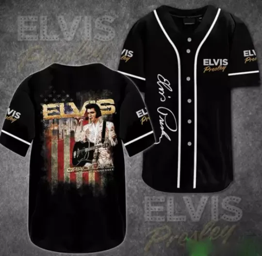 Elvis Presley Us Flag Jersey 3D Shirt Gift For Fans Short Sleeves
