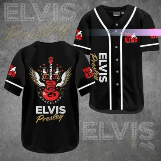 Elvis Presley Baseball Jersey Shirt, Rock Music 3D Shirt, The King of Rock Shirt