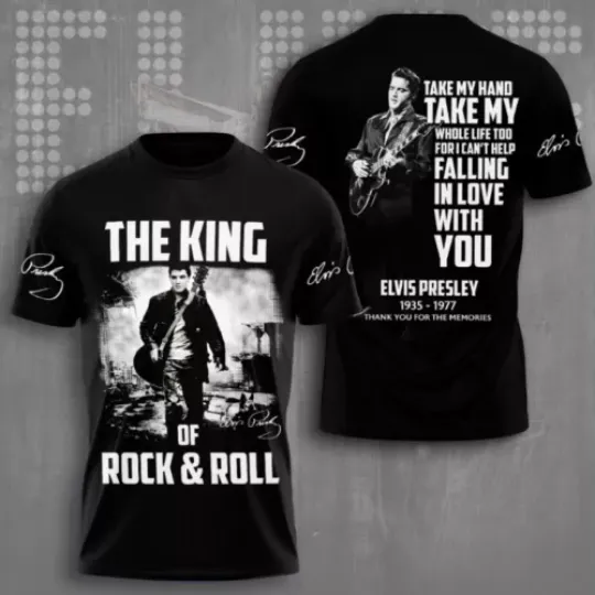 Elvis Presley Baseball Jersey Shirt, Rock Music 3D Shirt, The King of Rock Shirt