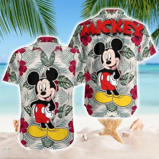 Mickey Hawaiian Shirt, Disney Mickey Beach Shirt