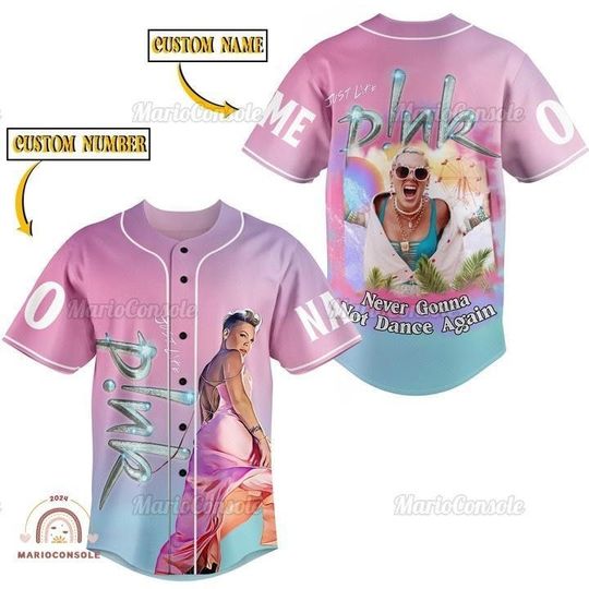 P!nk Pink Baseball Shirt, Pink Summer Carnival Jersey Shirt, Pink Concert Jersey, Custom Pink On Tour Shirt
