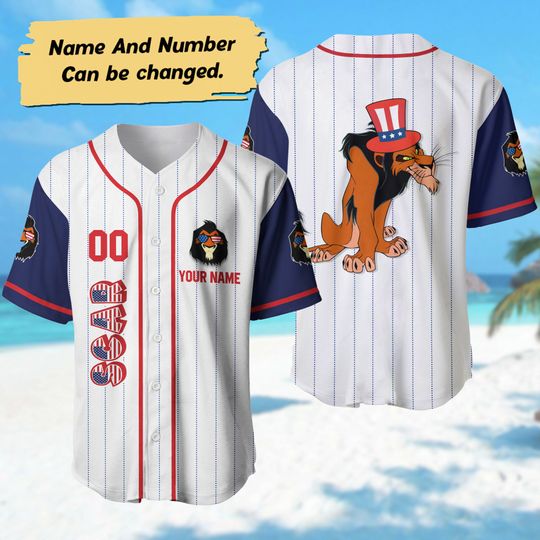 Scar 4th July Day Baseball Jersey Custom, Independence Day