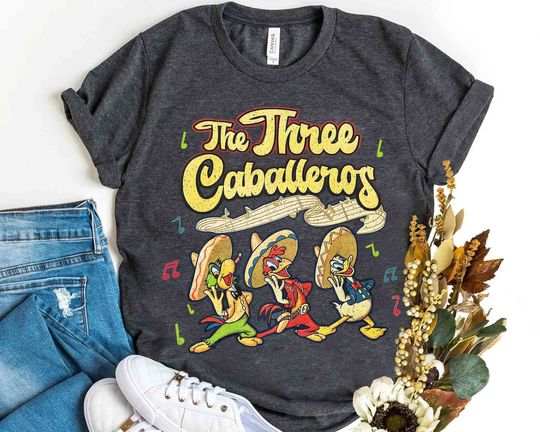 Retro Disney The Three Caballeros Classic Shirt, Donald Duck Jose Carioca Panchito Pistoles Tee