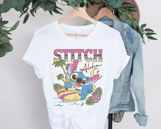 Stitch Aloha Shirt, Stitch Summer T-Shirt, Stitch and Angel Shirt