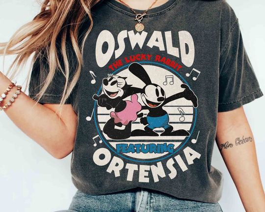 Vintage Oswald The Lucky Rabbit Featuring Ortensia T-shirt, Disney The Lucky Rabbit 1927 Tee