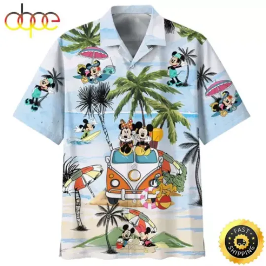 Disney Mickey And Minnie Print 3D HAWAII SHIRT