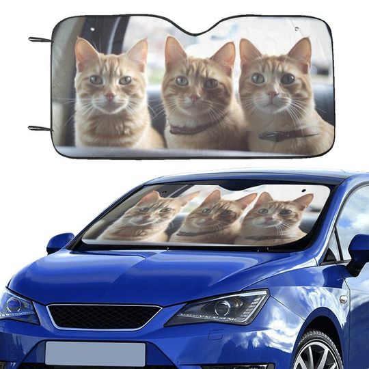 Cats Sunshade, Funny Car Windshield Sun Shade Kitten Shield Blocker Accessories
