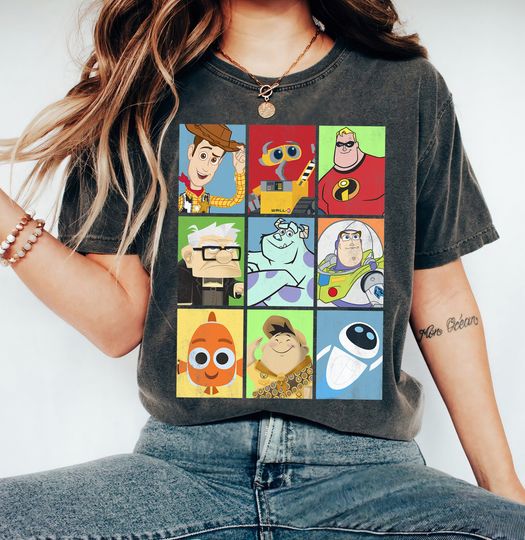Disney Epic Boxed Up Line Up Character Graphic T-shirt