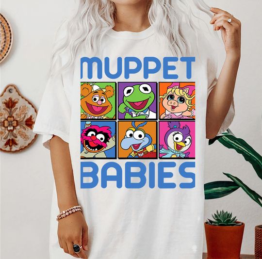 Disney The Muppet Babies Squares Boxed Up Portrait Funny Shirt