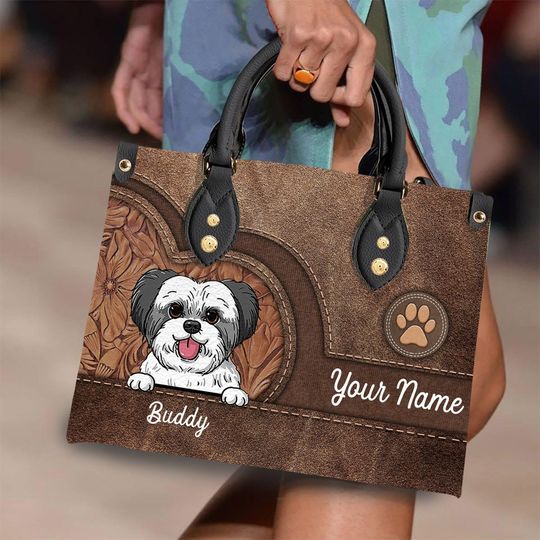Personalized Dog Or Cat  Leather Handbag