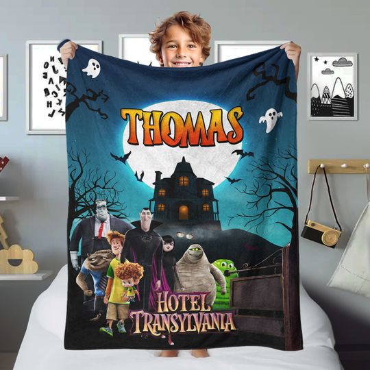 Personalized Dracula Hotel Blanket, Characters Blanket, Dracula Hotel Blanket