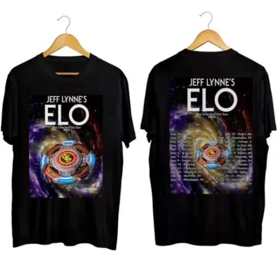 Jeff Lynne's ELO The Over and Out Tour 2024 Black T-Shirt