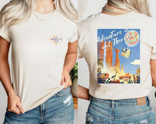 Retro Adventure Is Out There Balloon House Pixar Up Movie Double Sided Shirt